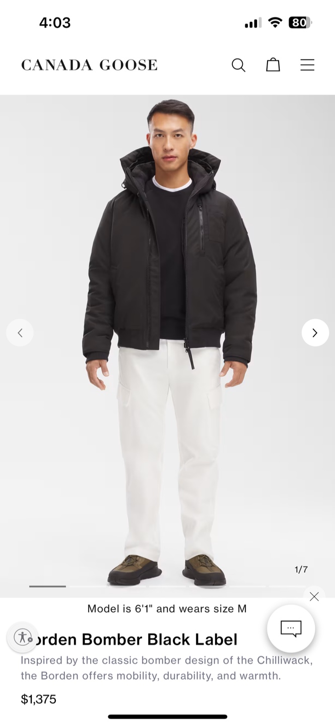 Canada Goose | Borden Bomber Jacket - Male Size Small