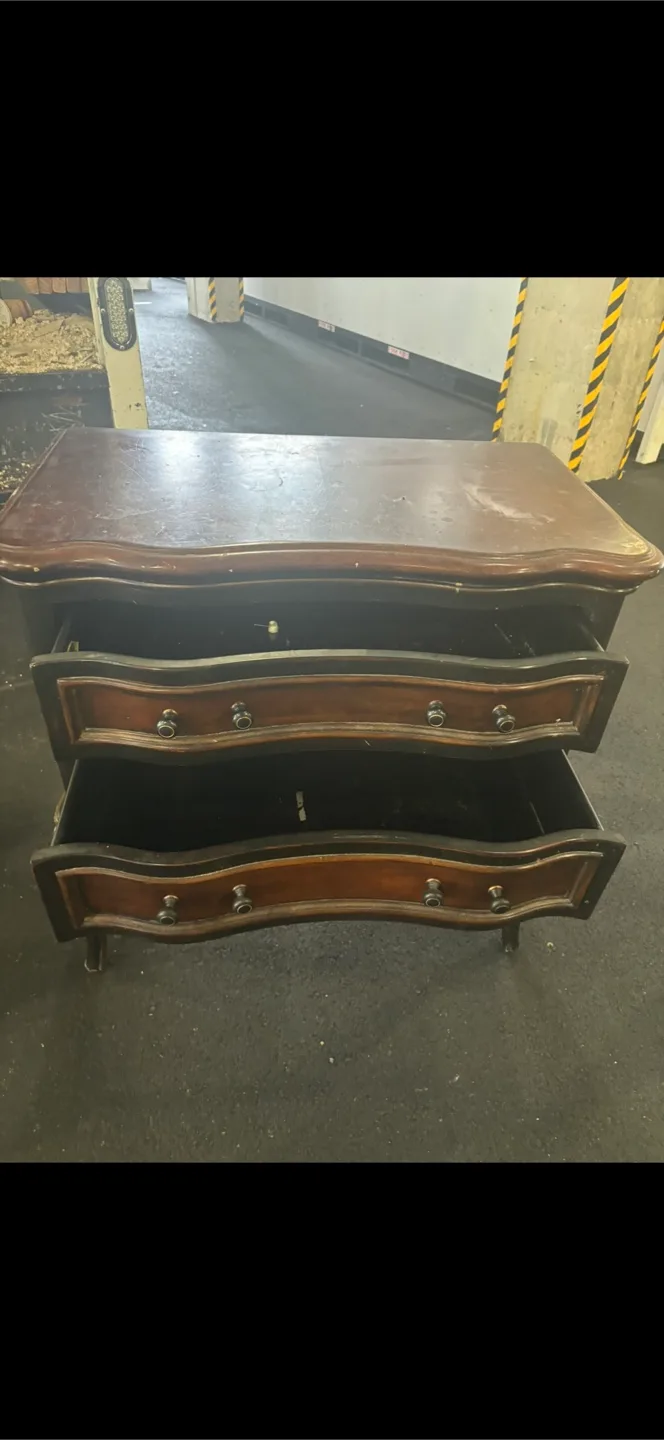 Vintage Wooden Two-Drawer Chest image indicator(2)