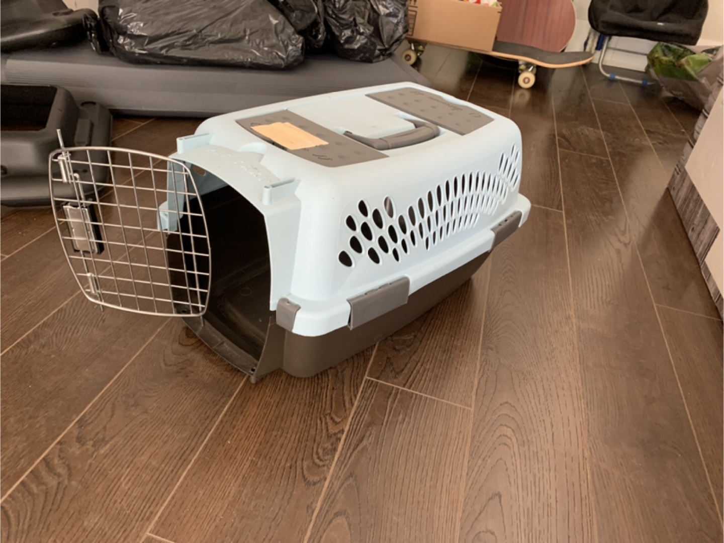 Pet carrier, blue and grey, excellent condition - photo 2