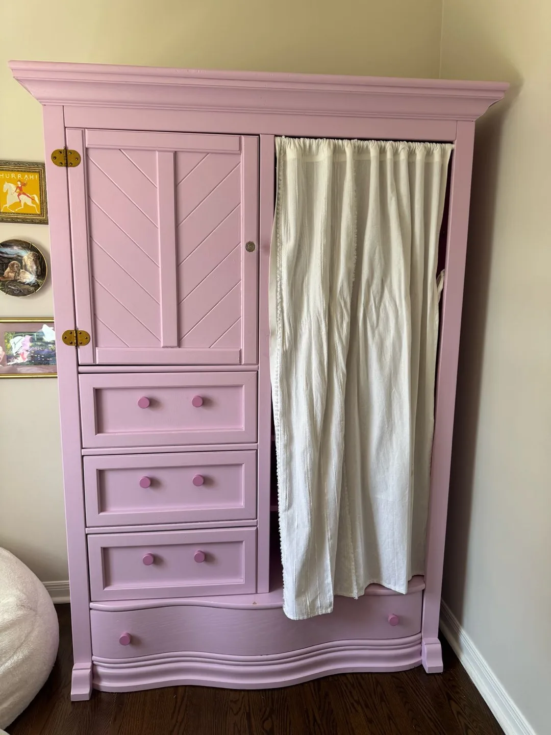 Purple Child's Armoire with 3 Drawers image indicator(2)