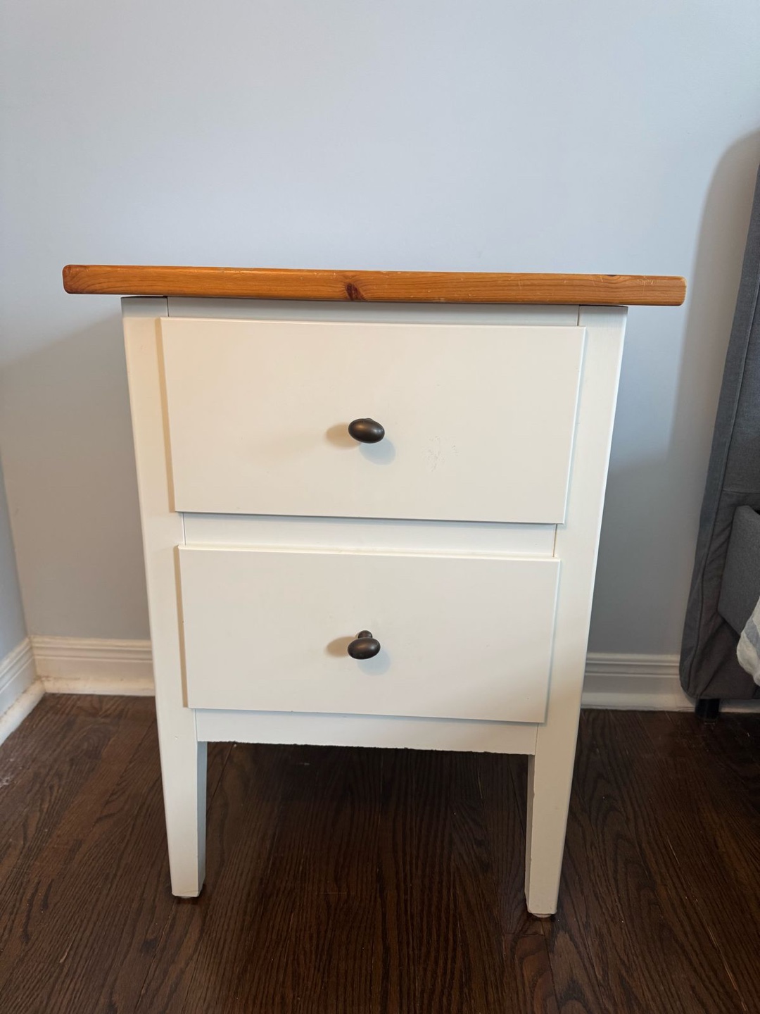 White Two-Drawer Nightstand