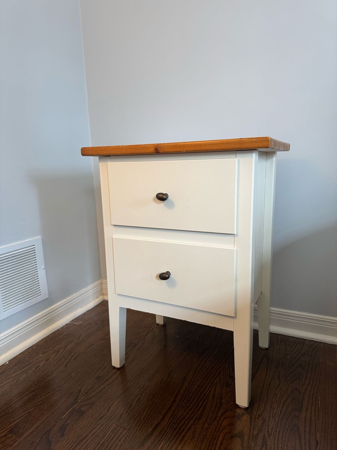 White Two-Drawer Nightstand - photo 2