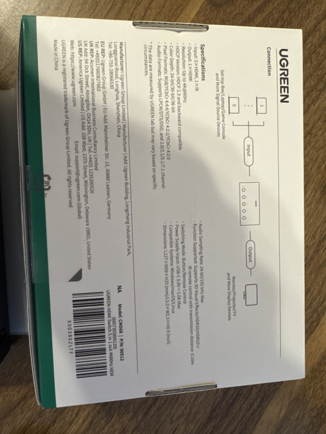 UGREEN HDMI Switch 5 in 1 Out 4K 60Hz - photo 3