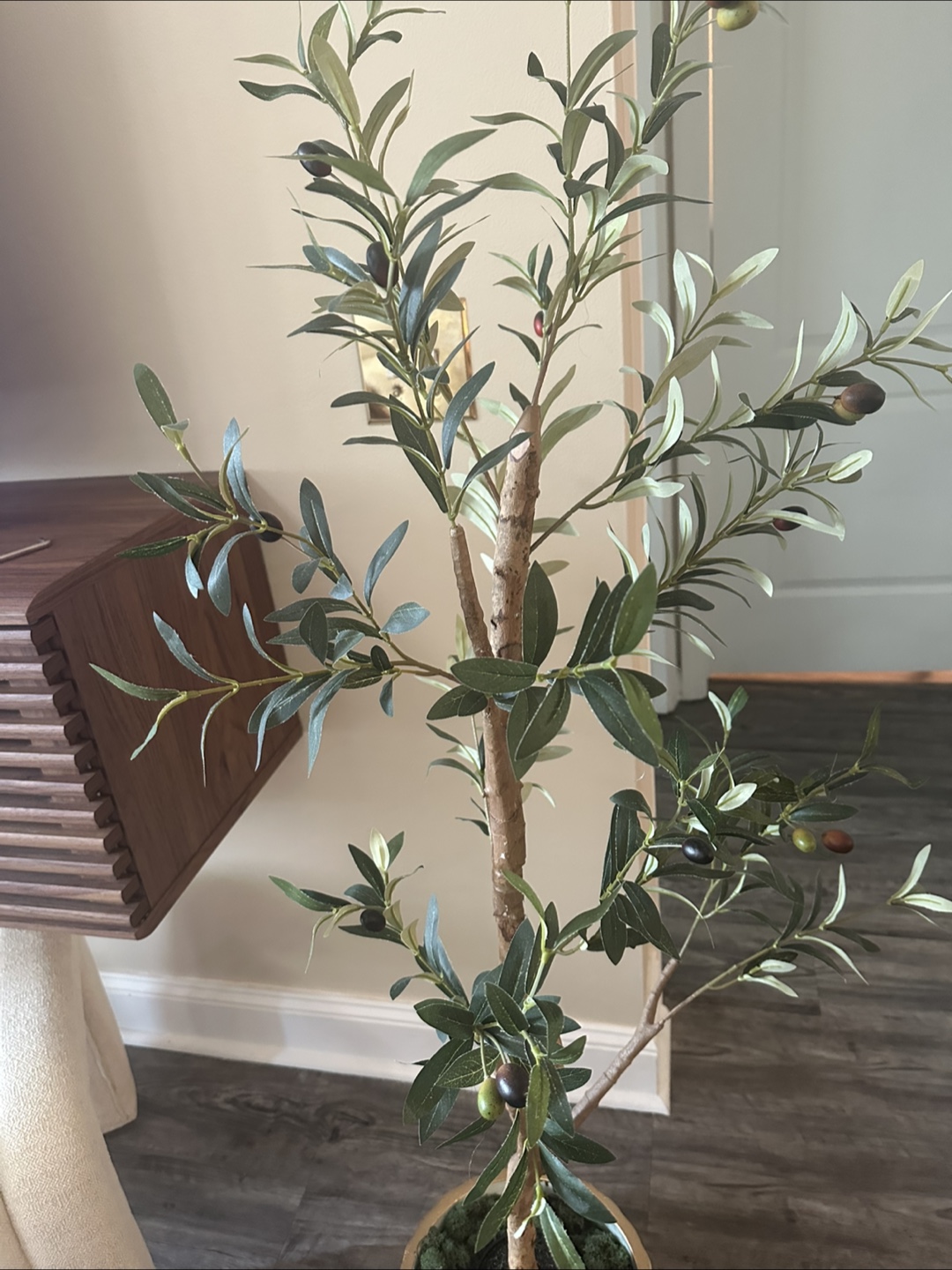 Faux Olive Tree in Gold Pot - photo 3