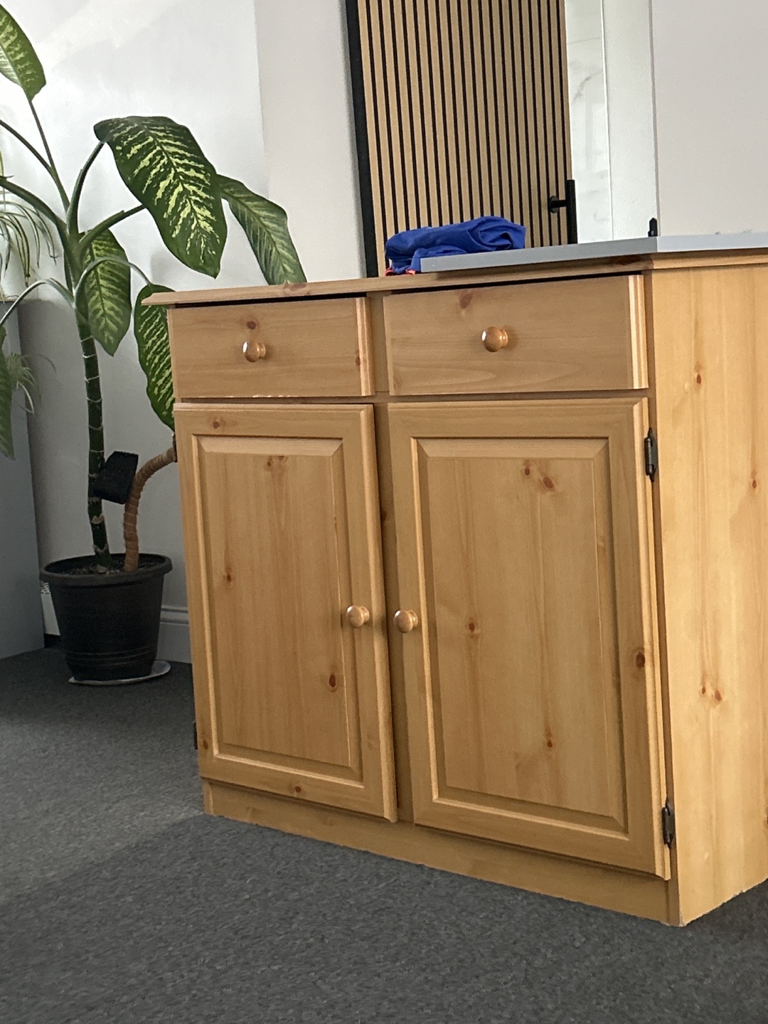 Solid Pine Wood Cabinet with Drawers