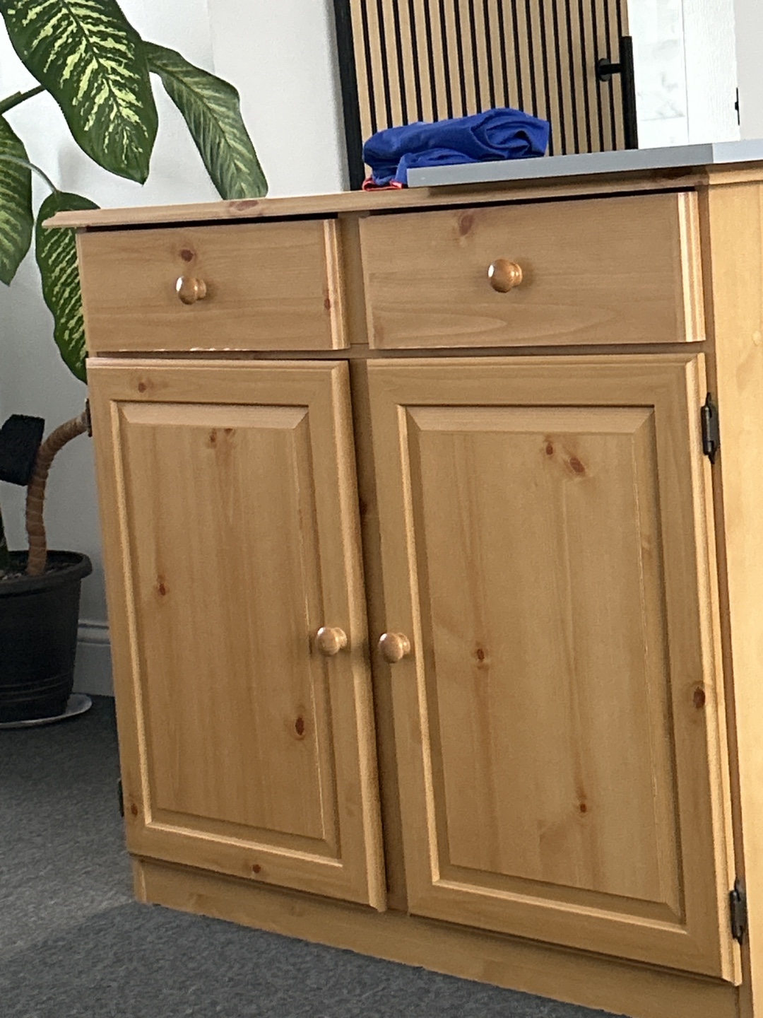 Solid Pine Wood Cabinet with Drawers - photo 2