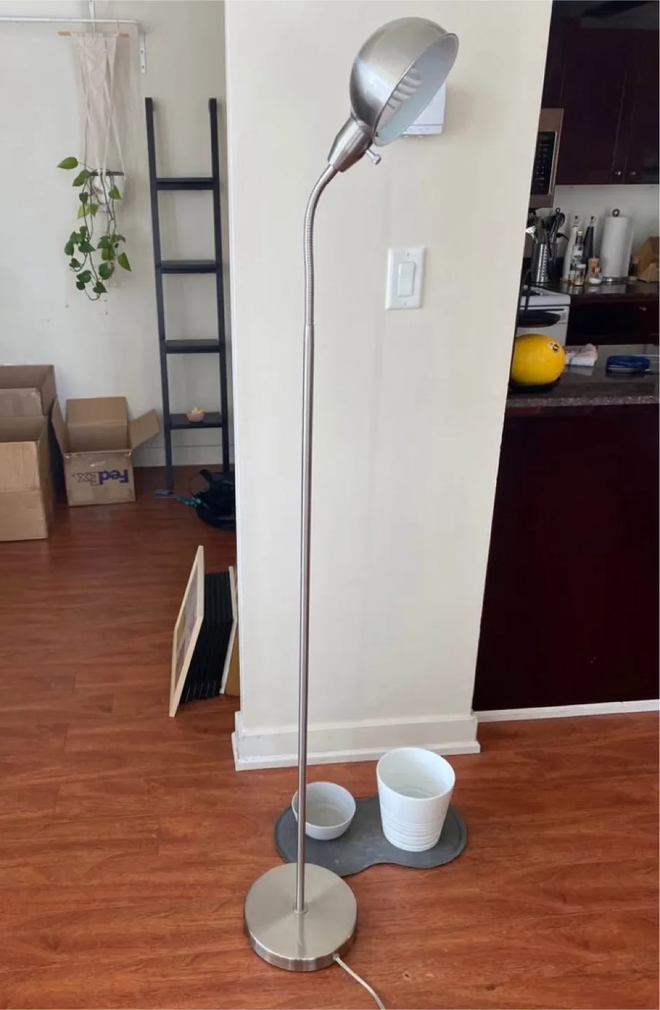 Modern Brushed Nickel Floor Lamp thumbnail
