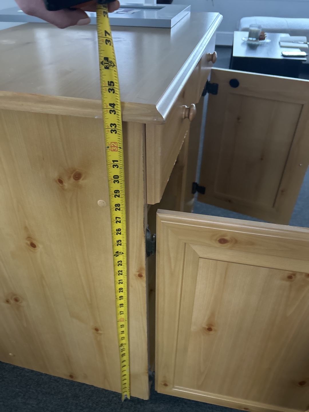 Solid Pine Wood Cabinet with Drawers - photo 5