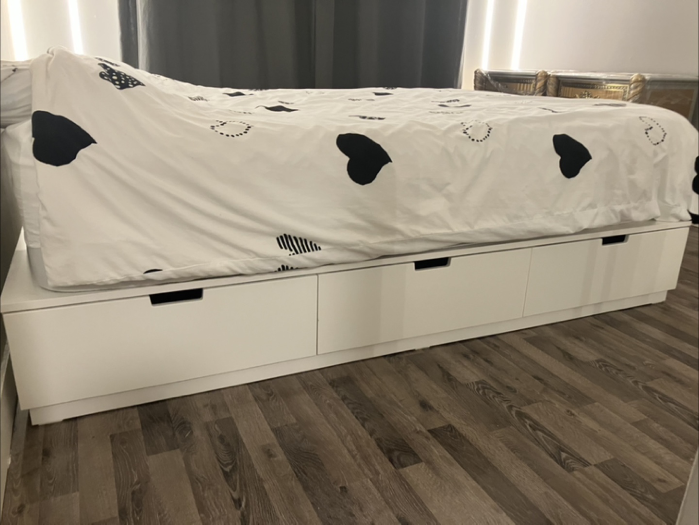 Ikea NORDLI Queen Platform Bed Frame with Storage Drawers - photo 2