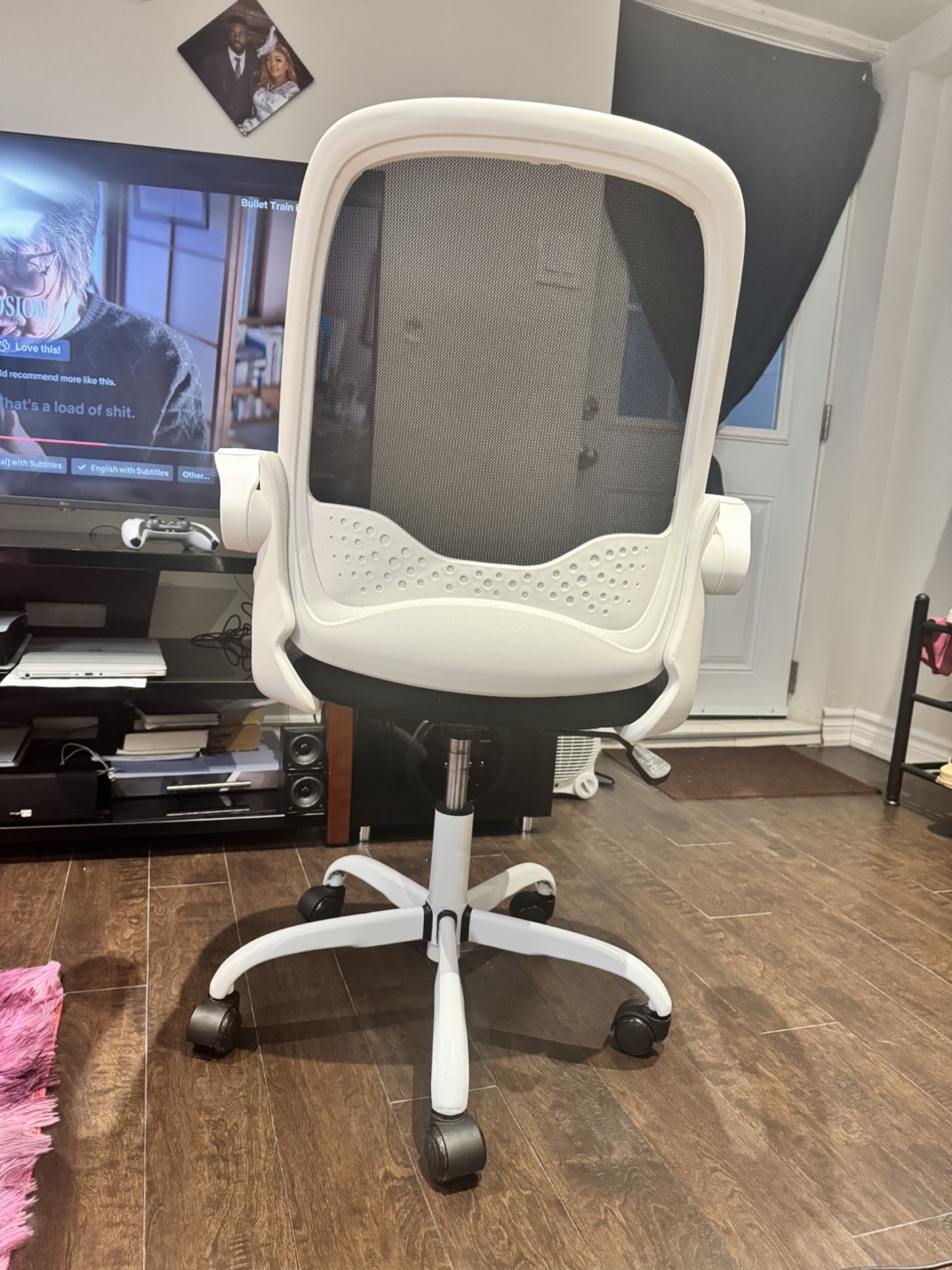 White and Black Mesh Office Chair