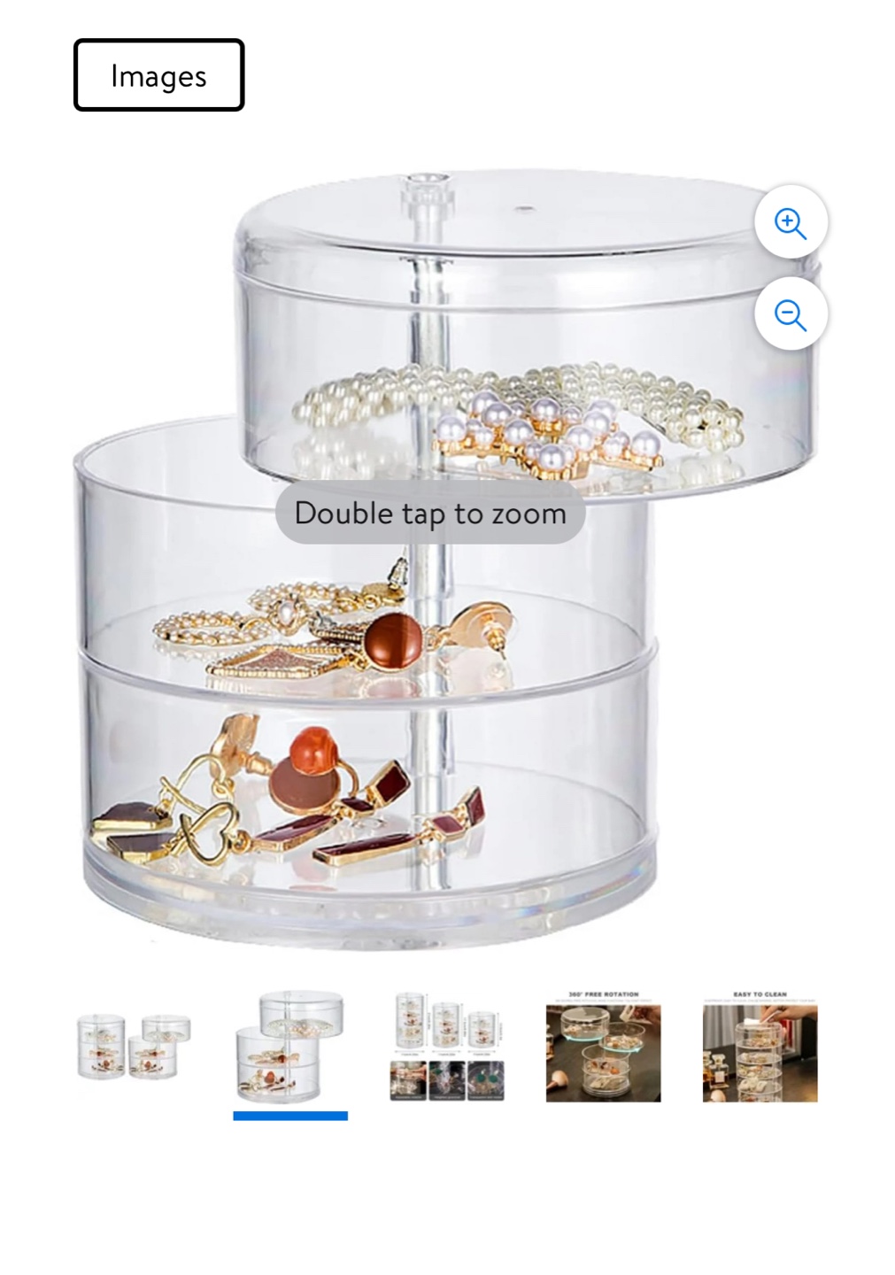 Three-Tier Rotating Jewellery Organizer