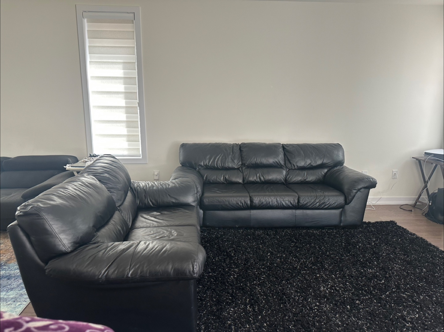 Black Leather Sofa and Loveseat Set