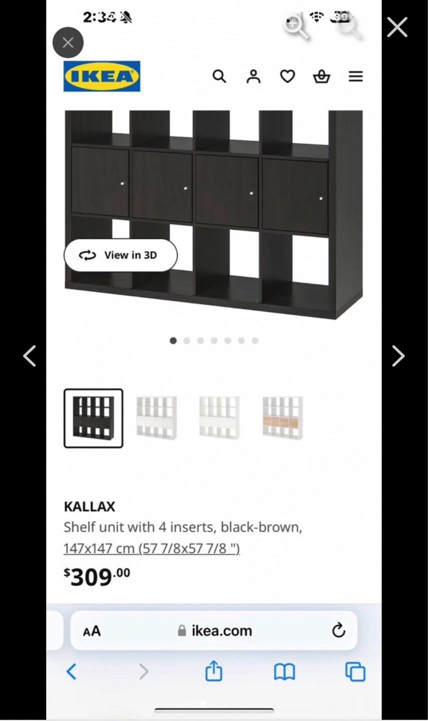 IKEA KALLAX Shelving Unit - Black-Brown - photo 2