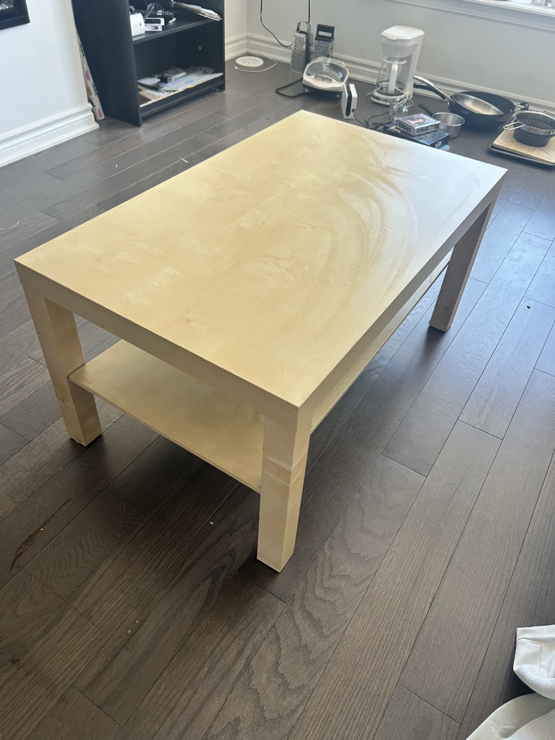 Light Wood Coffee Table with Shelf.