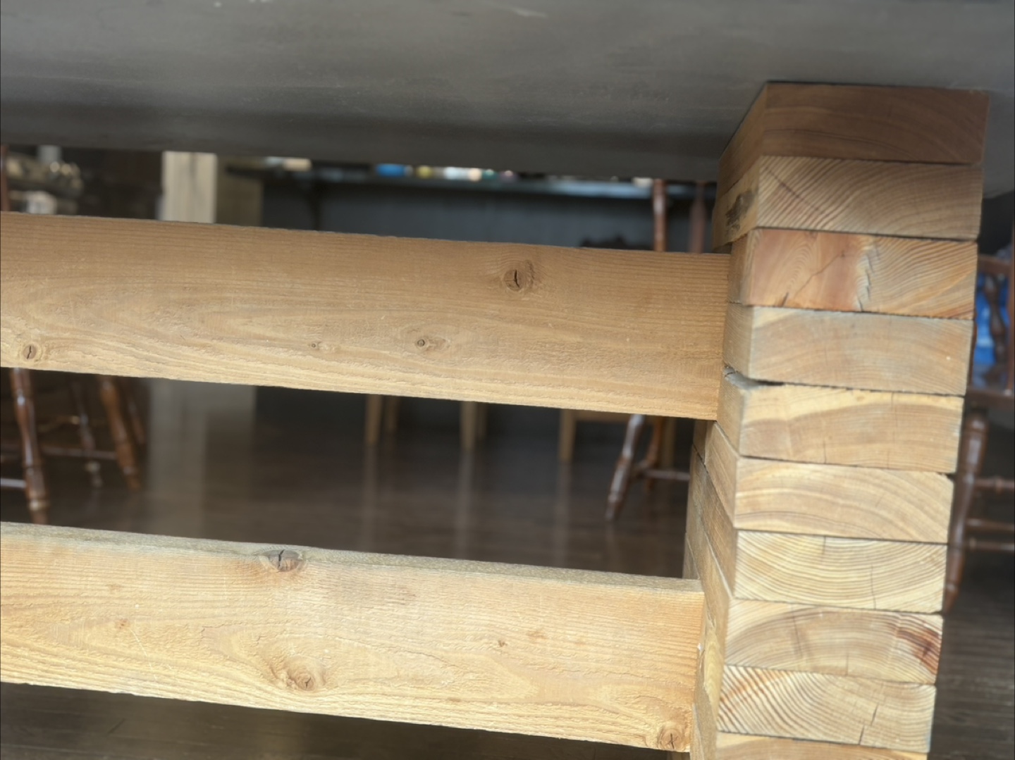 Concrete and Wood Dining Table - photo 4