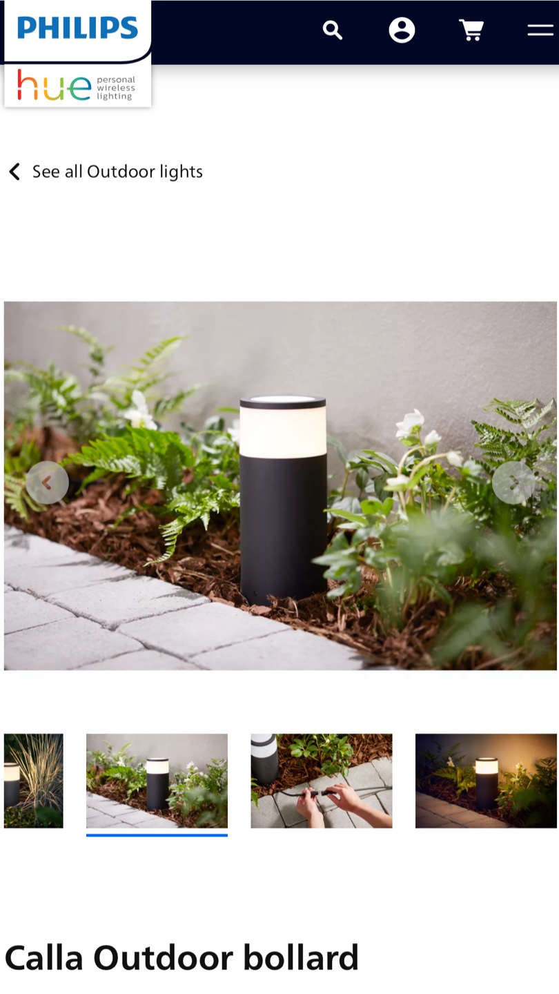 Philips Hue Calla Outdoor Bollard. EXTENSION TO THE PACK.
