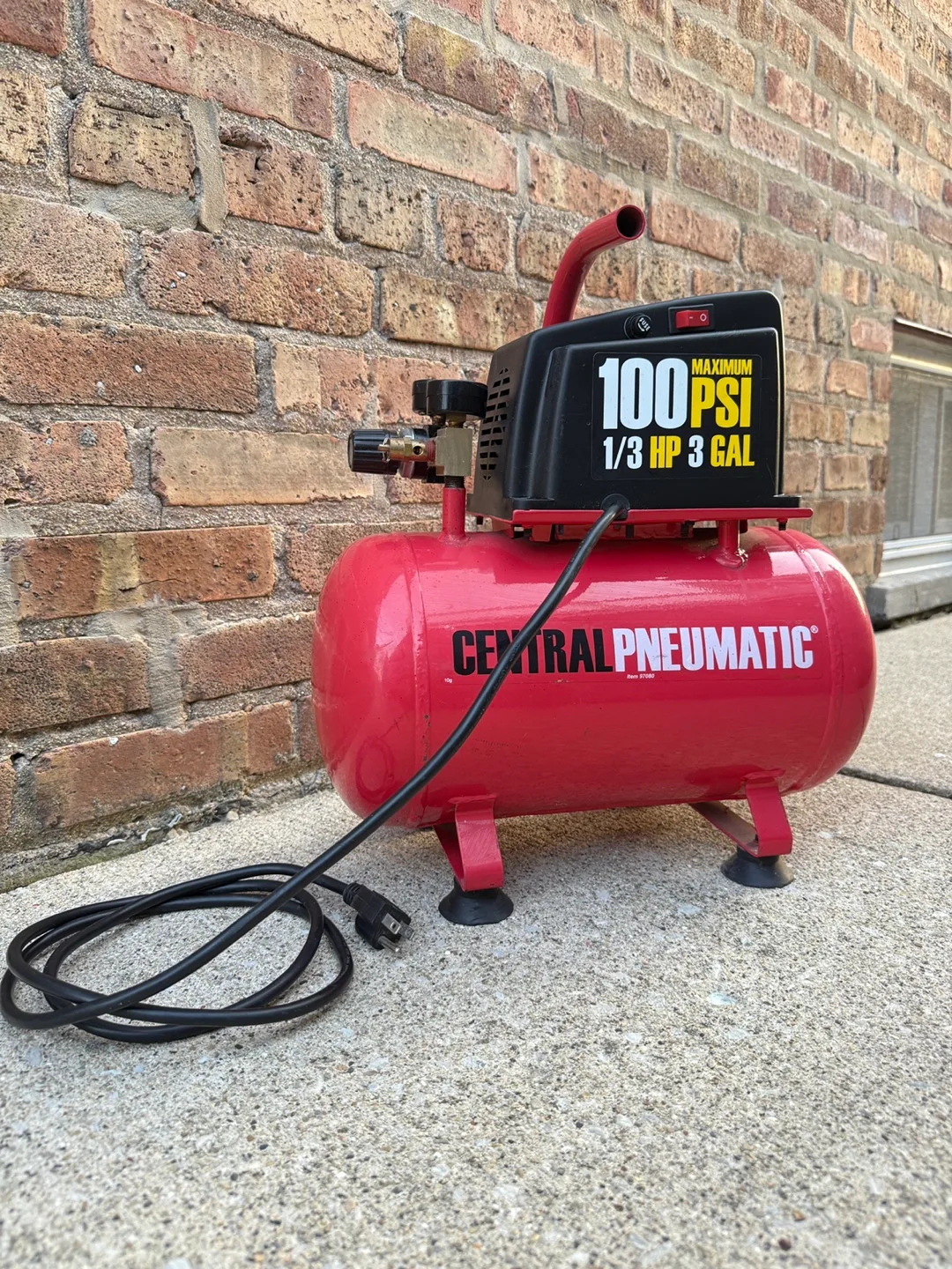 Central Pneumatic 1/3 HP 3 Gallon Air Compressor thumbnail