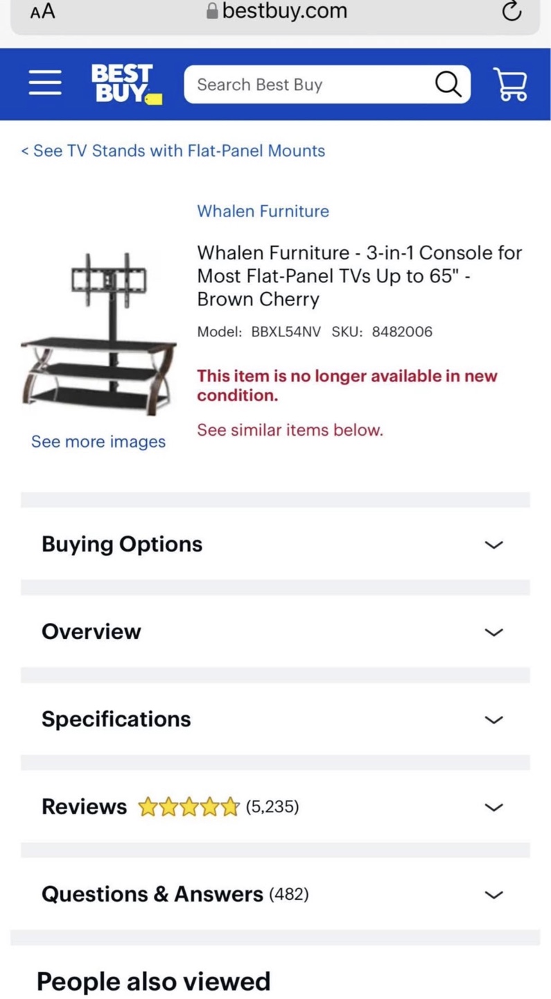 Whalen Furniture 3-in-1 Console TV Stand - photo 2