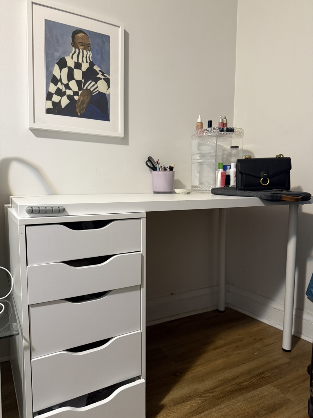 IKEA White Desk with Alex Drawers