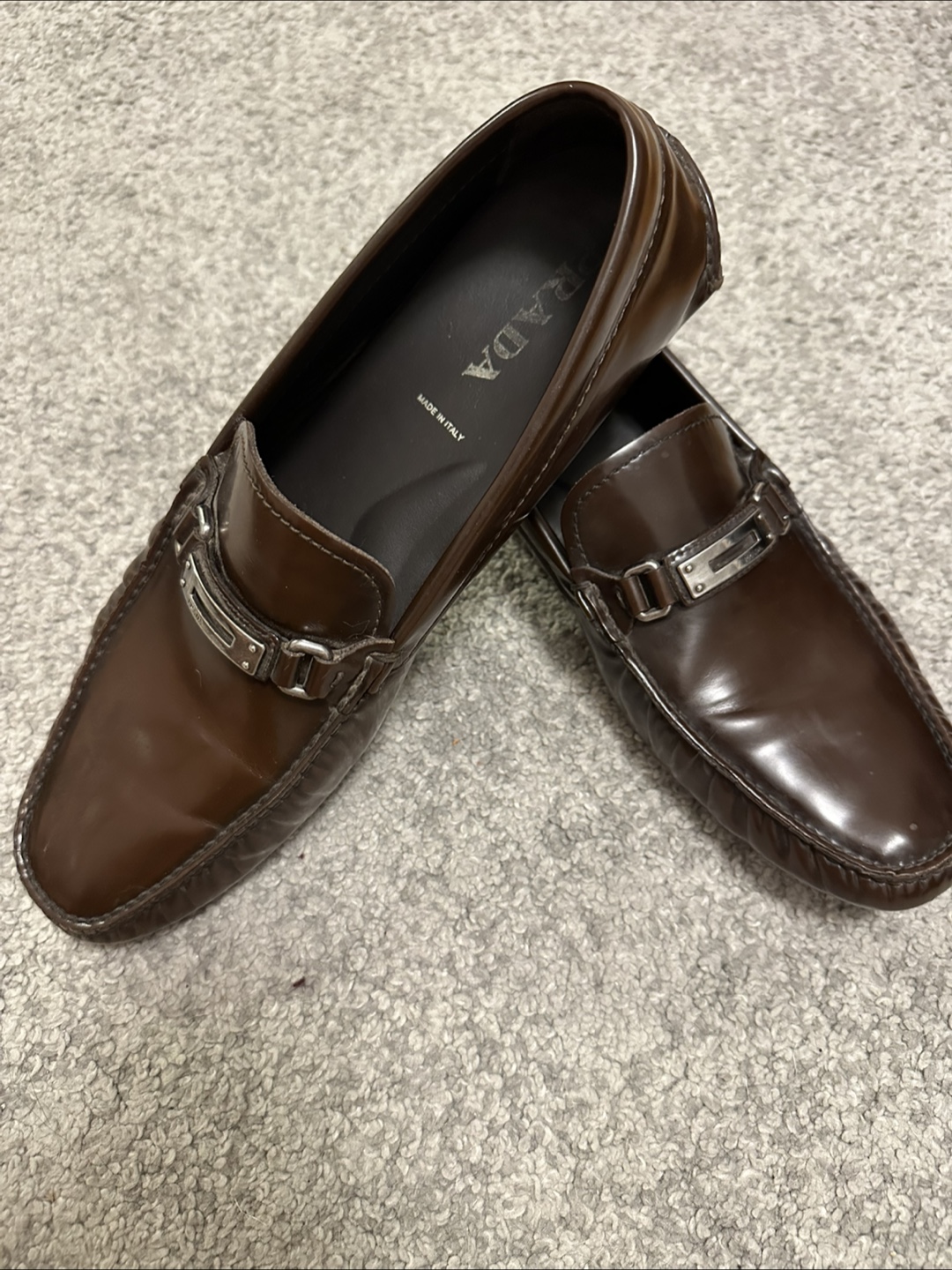 Prada Men's Brown Leather Loafers