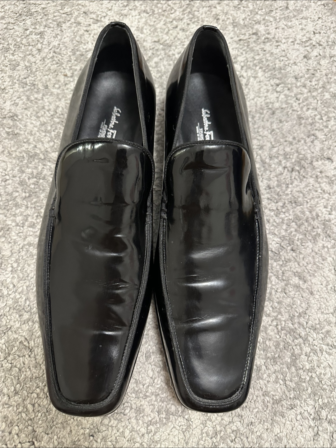 Salvatore Ferragamo Black Patent Leather Loafers - photo 2