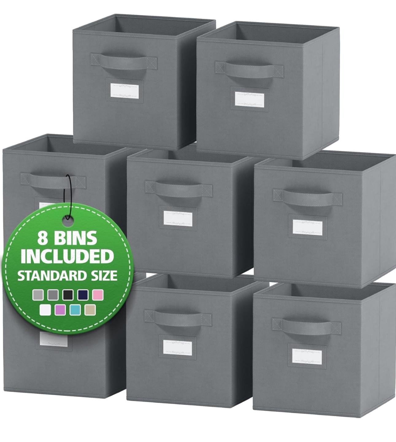 8 Pack Gray Fabric Storage Cubes