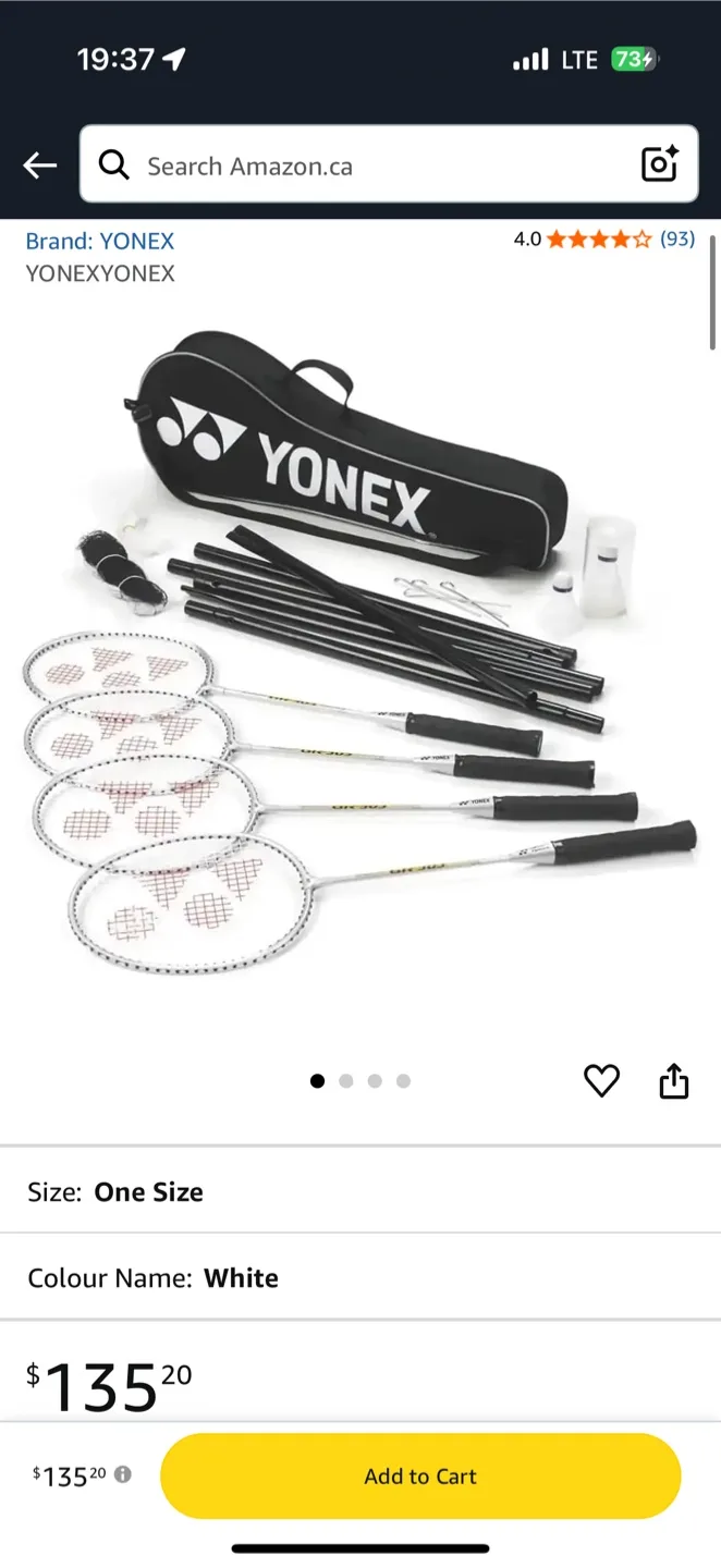 Yonex Badminton 2 Rackets set with net and ball thumbnail