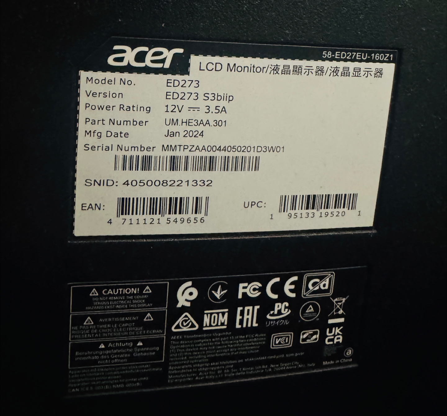 Gaming PC Setup: Acer Monitor, Keyboard, Mouse - photo 2
