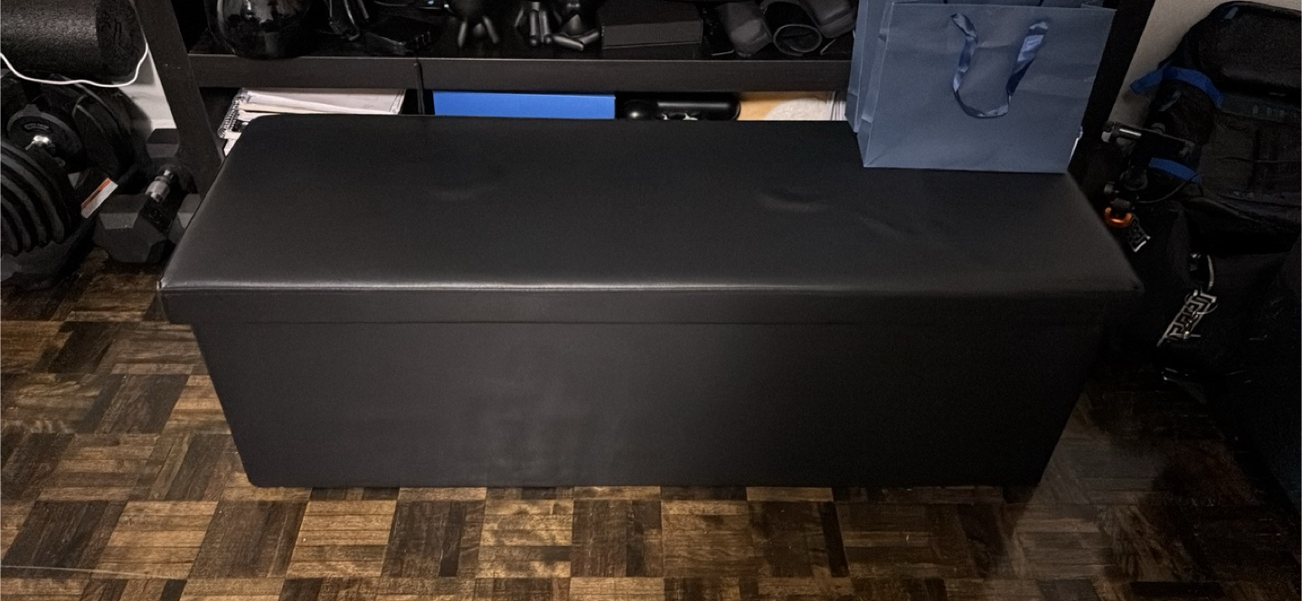 Black Storage Ottoman Bench