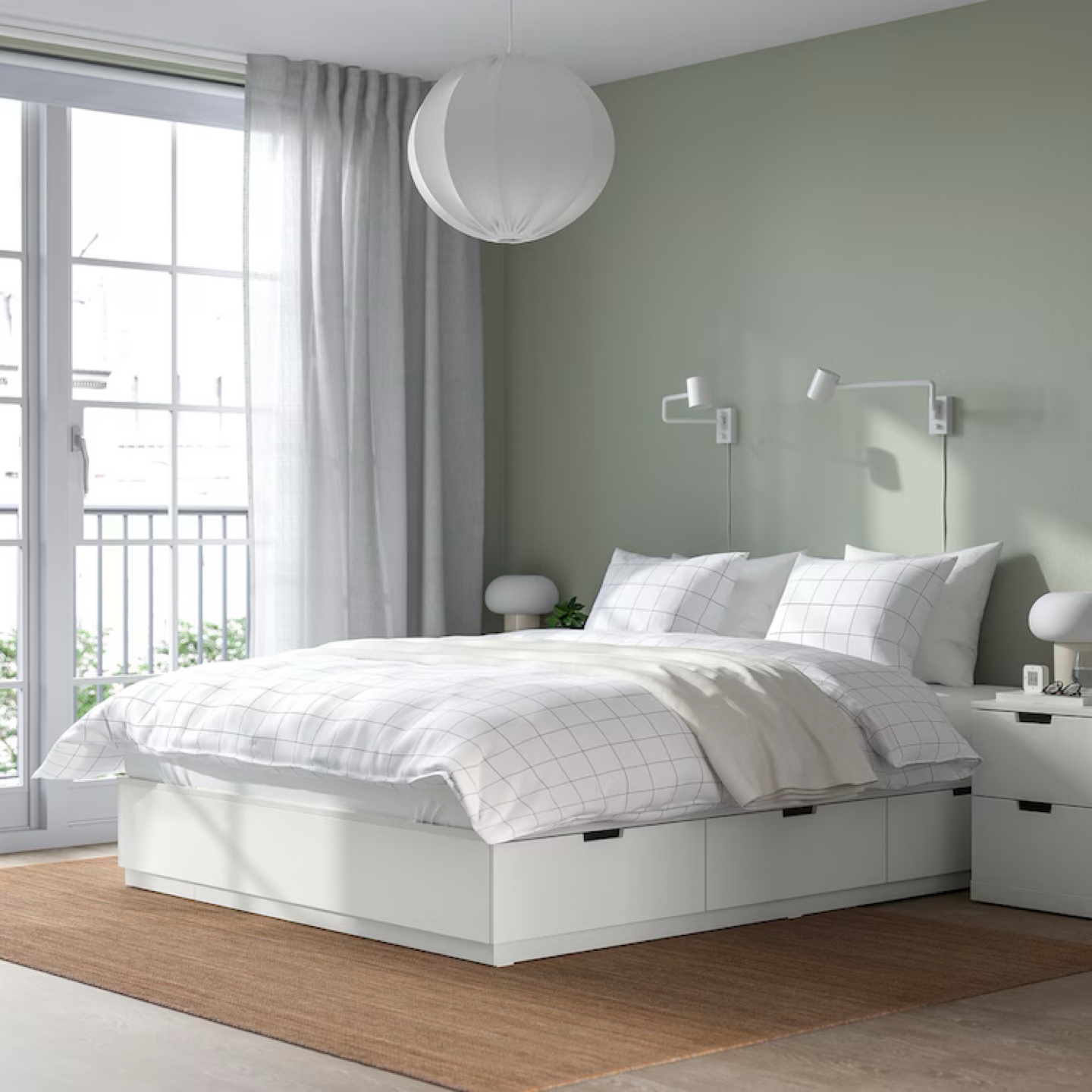 Ikea NORDLI Queen Platform Bed Frame with Storage Drawers - photo 4