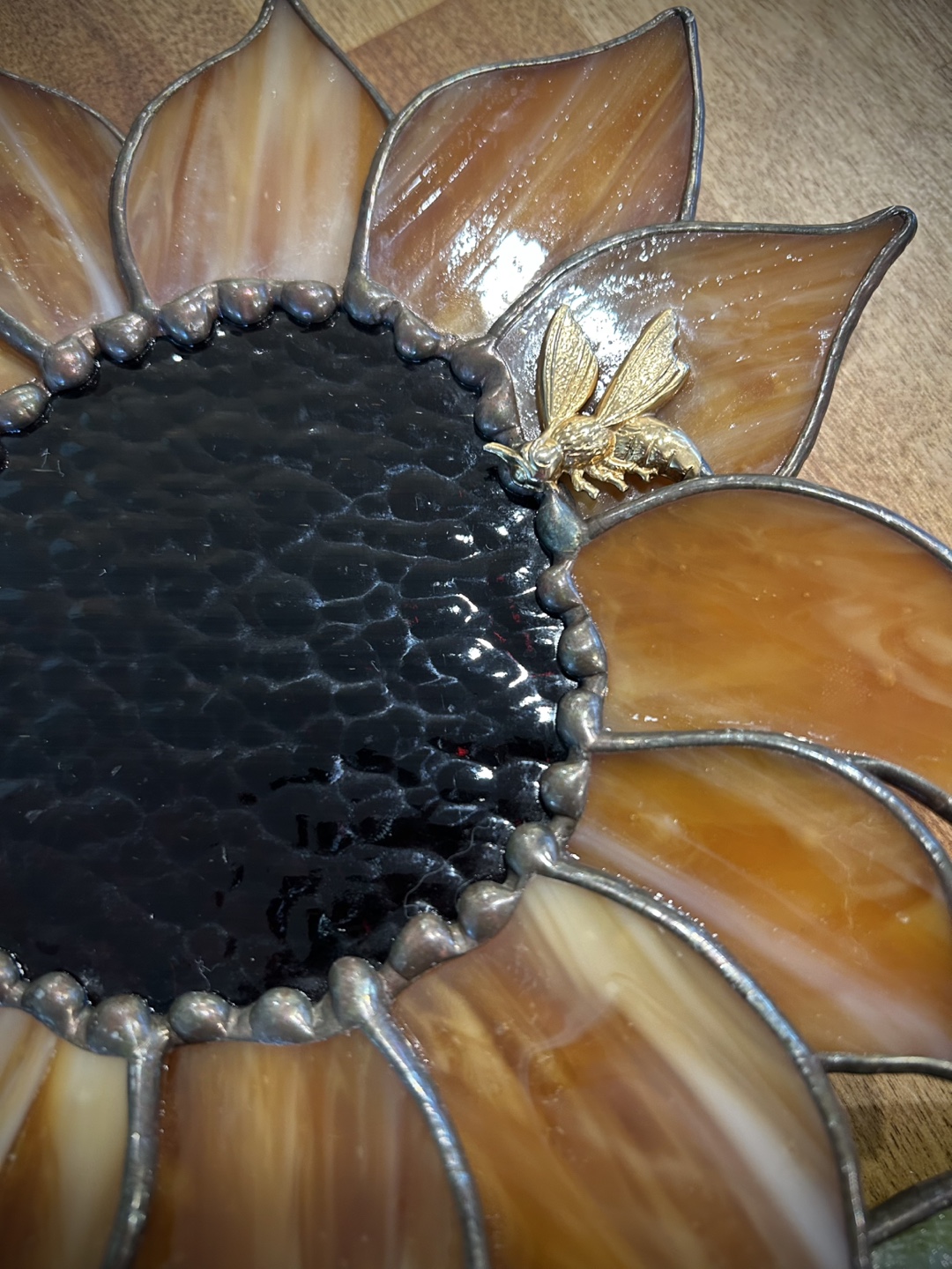 Stained Glass Sunflower with Bee Accent - photo 5