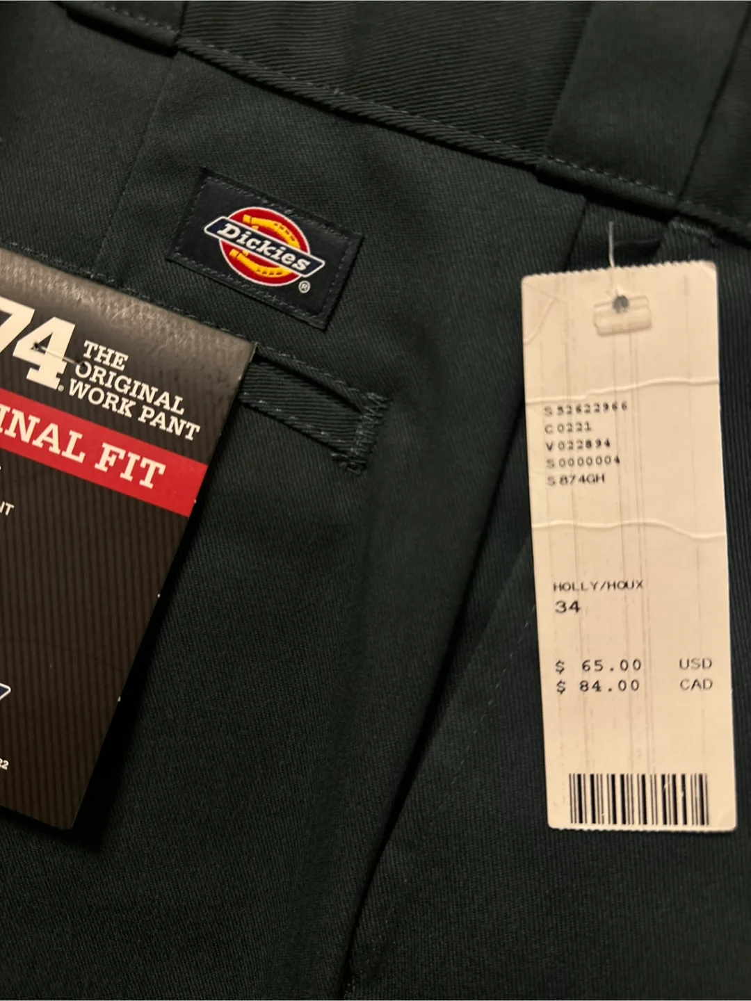 New Dickies 874 Original Fit Work Pant - Size 34x32 -with tags image indicator(5)