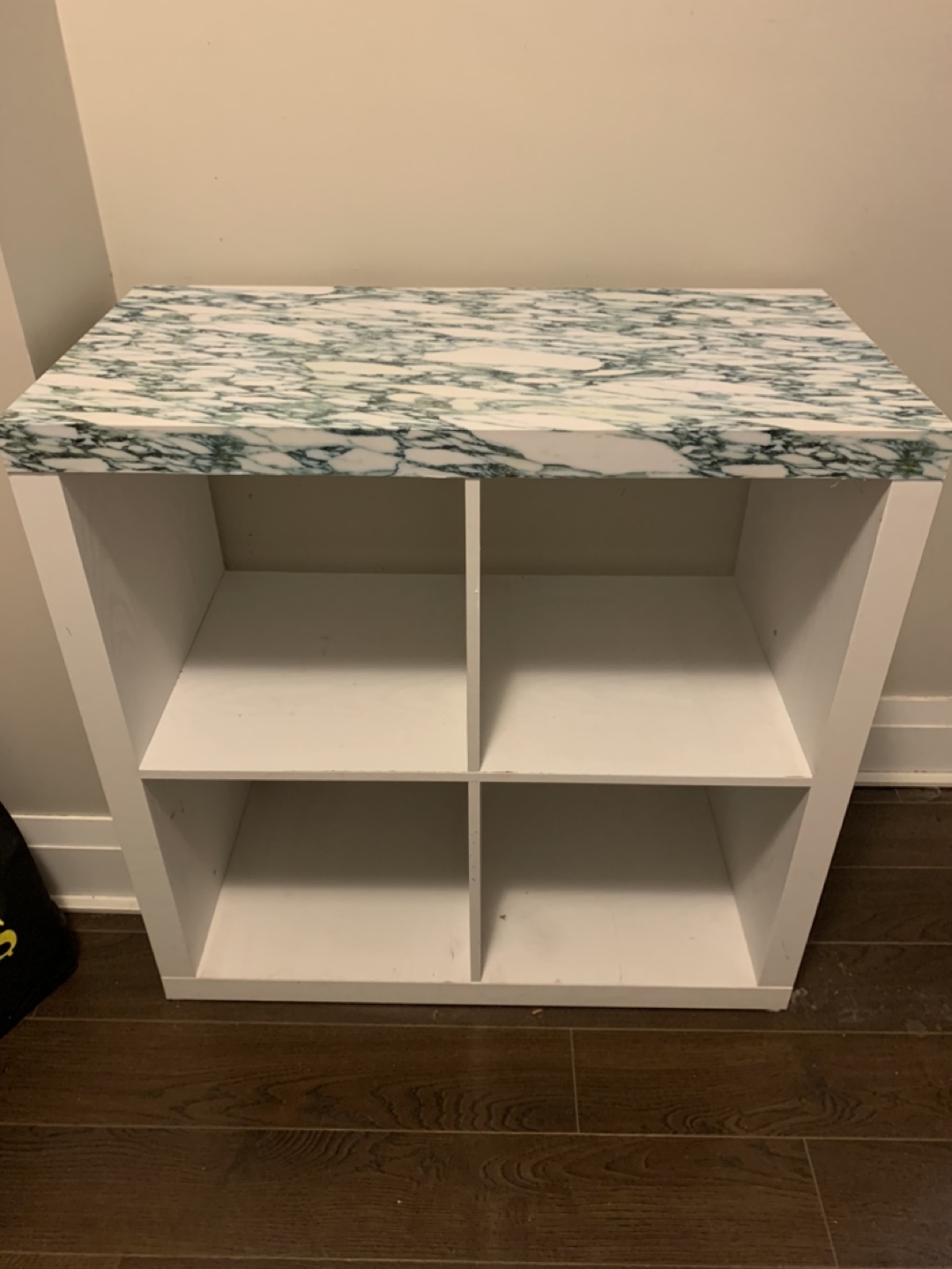 White Cube Storage Organizer with Marble Top - photo 3