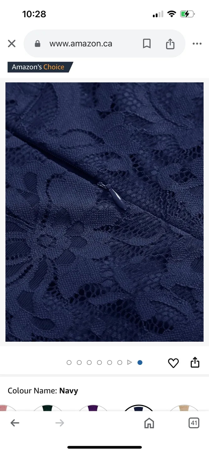 Navy Blue Lace High-Low Halter Dress image indicator(2)