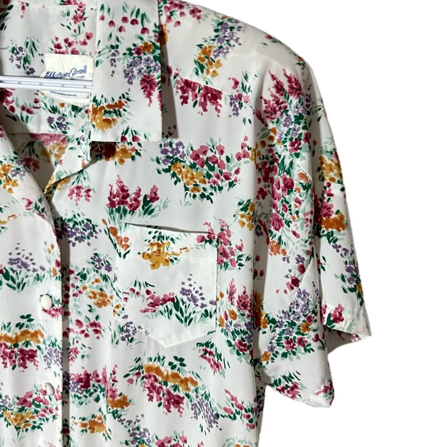 Vintage Maison Carroll Petites floral midi shirt dress 16 Petite image indicator(5)