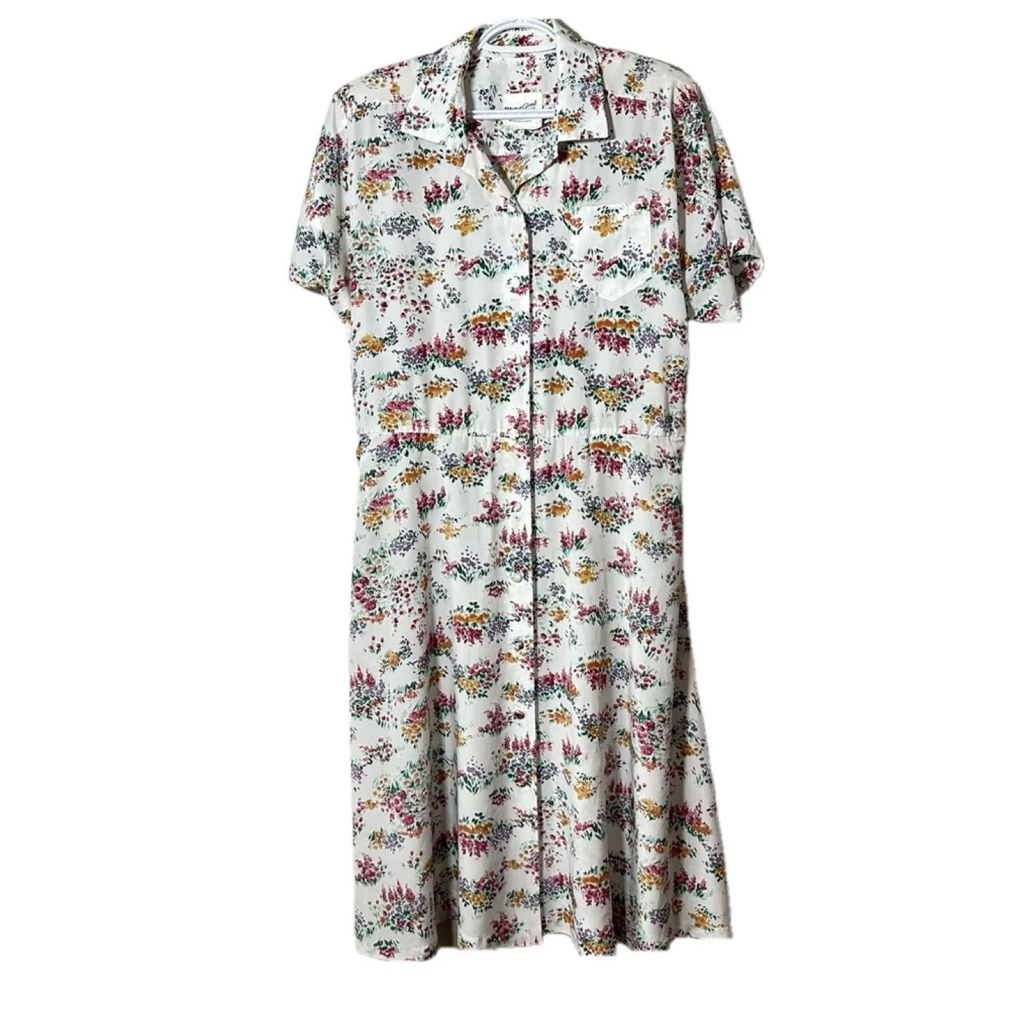 Vintage Maison Carroll Petites floral midi shirt dress 16 Petite image indicator(2)
