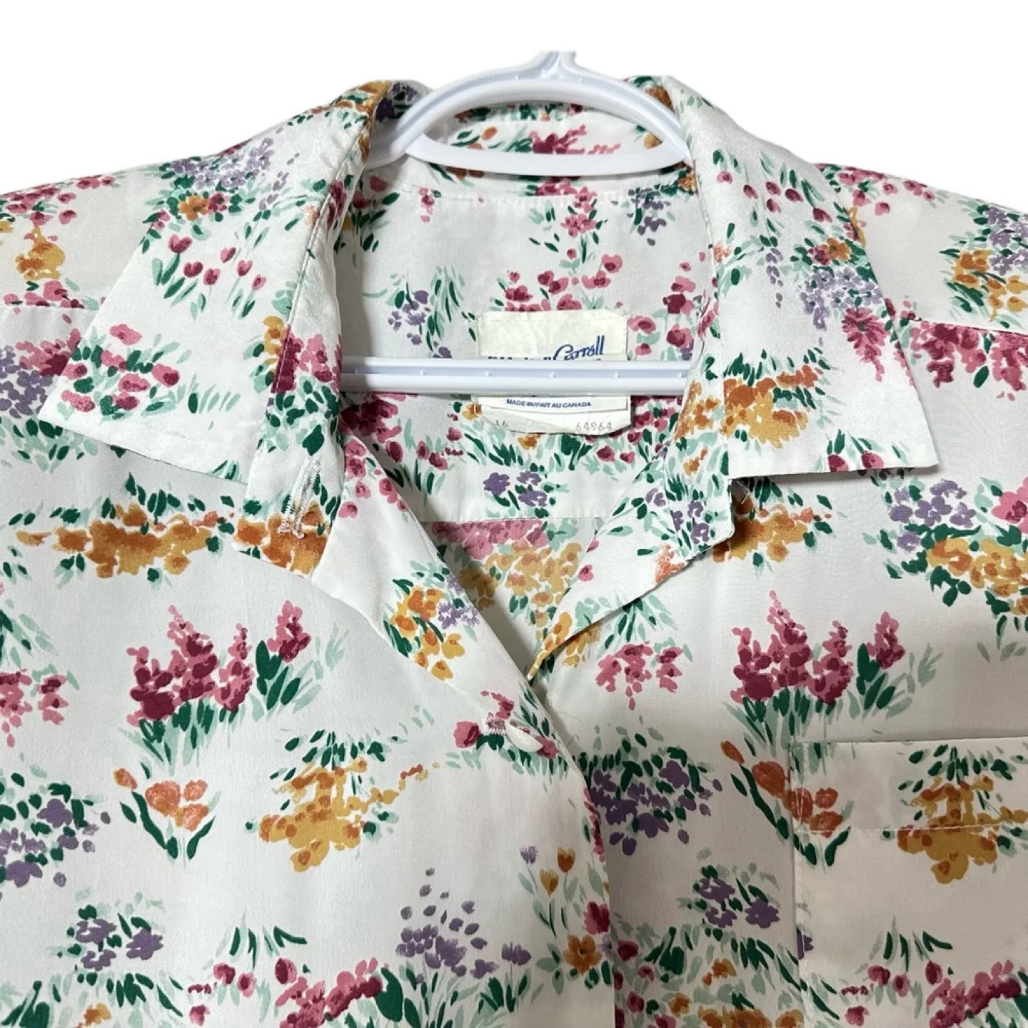 Vintage Maison Carroll Petites floral midi shirt dress 16 Petite image indicator(4)