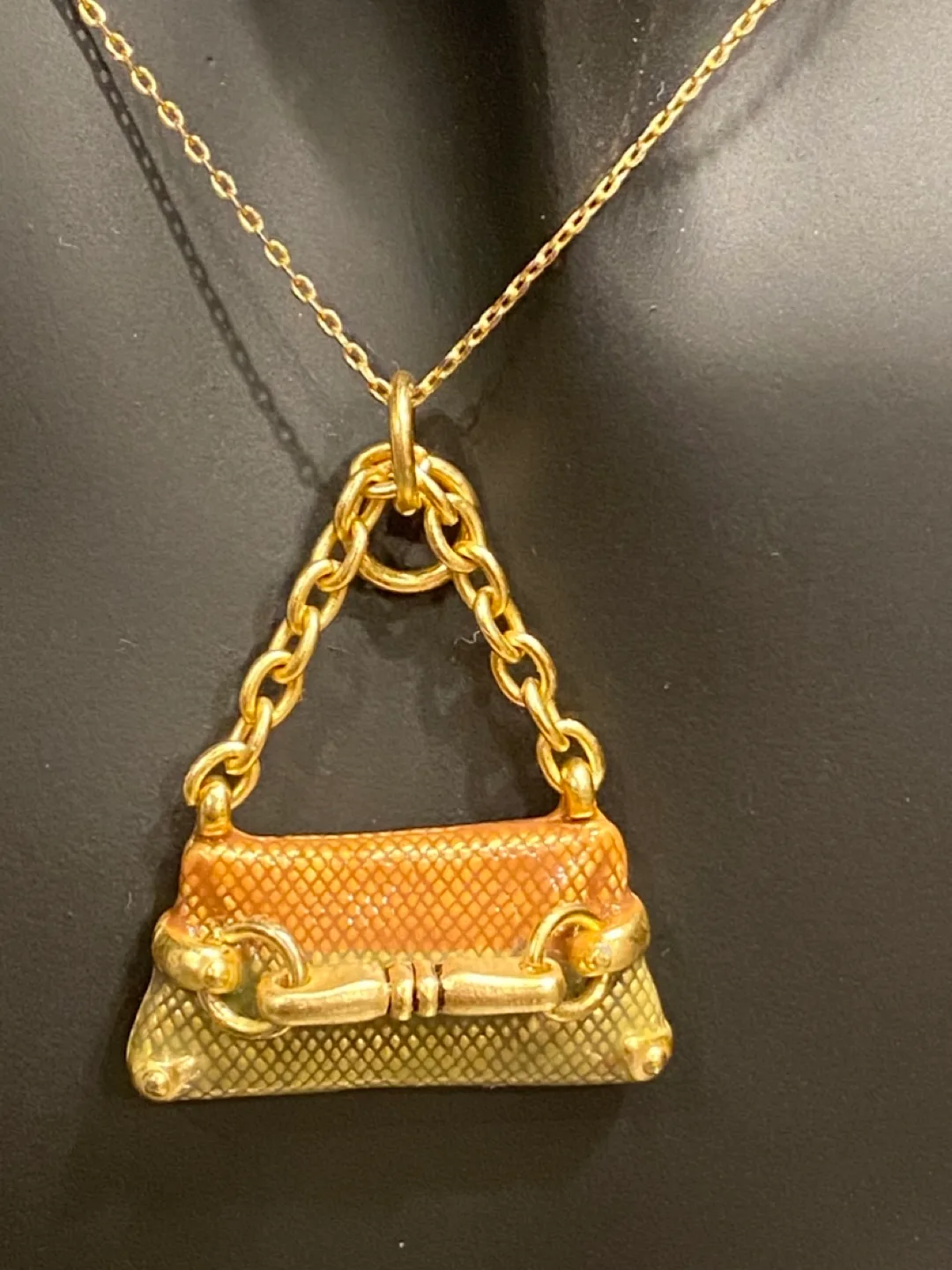 Vintage Gold Tone Handbag Pendant image indicator(2)