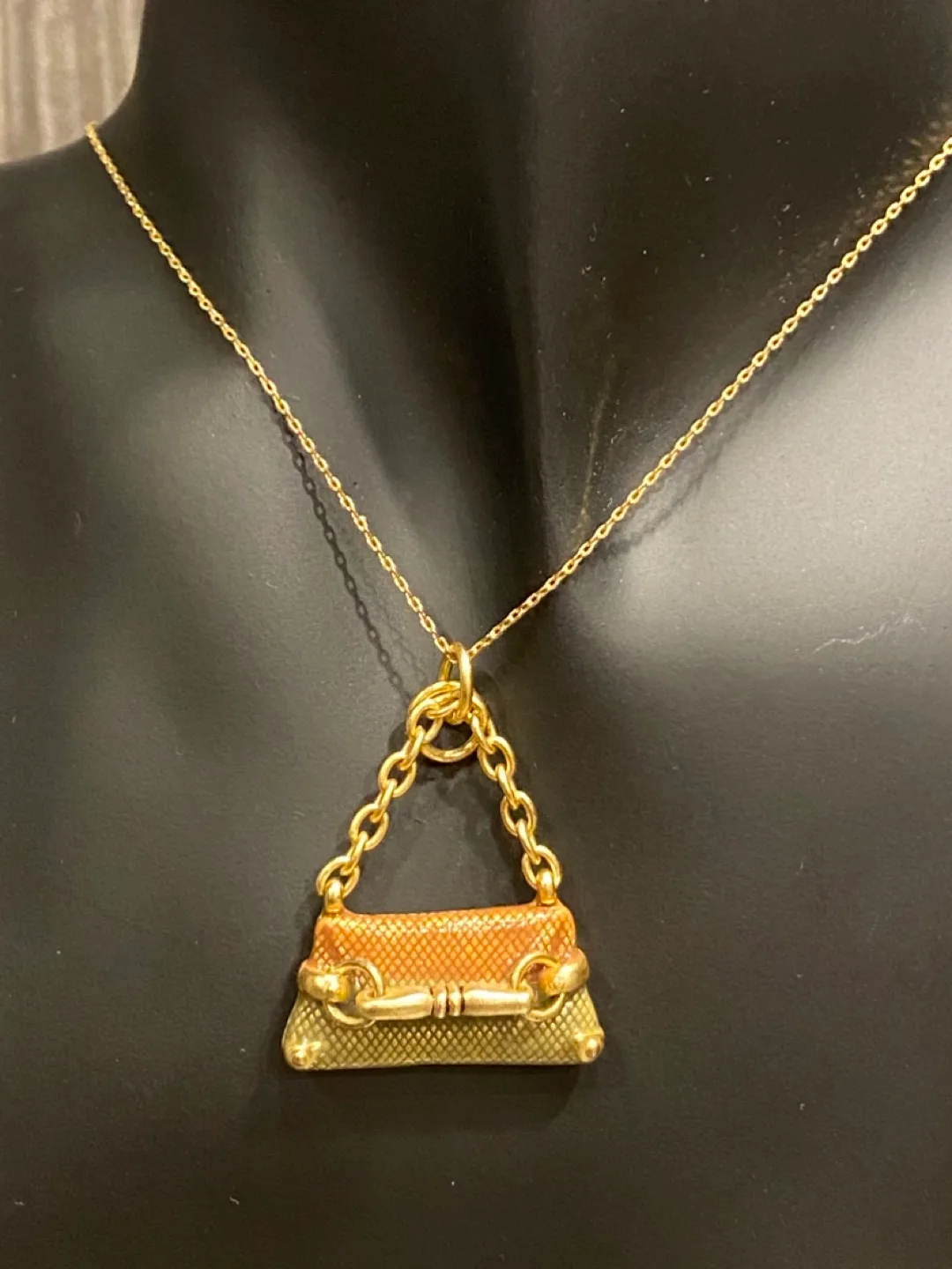 Vintage Gold Tone Handbag Pendant image indicator(3)