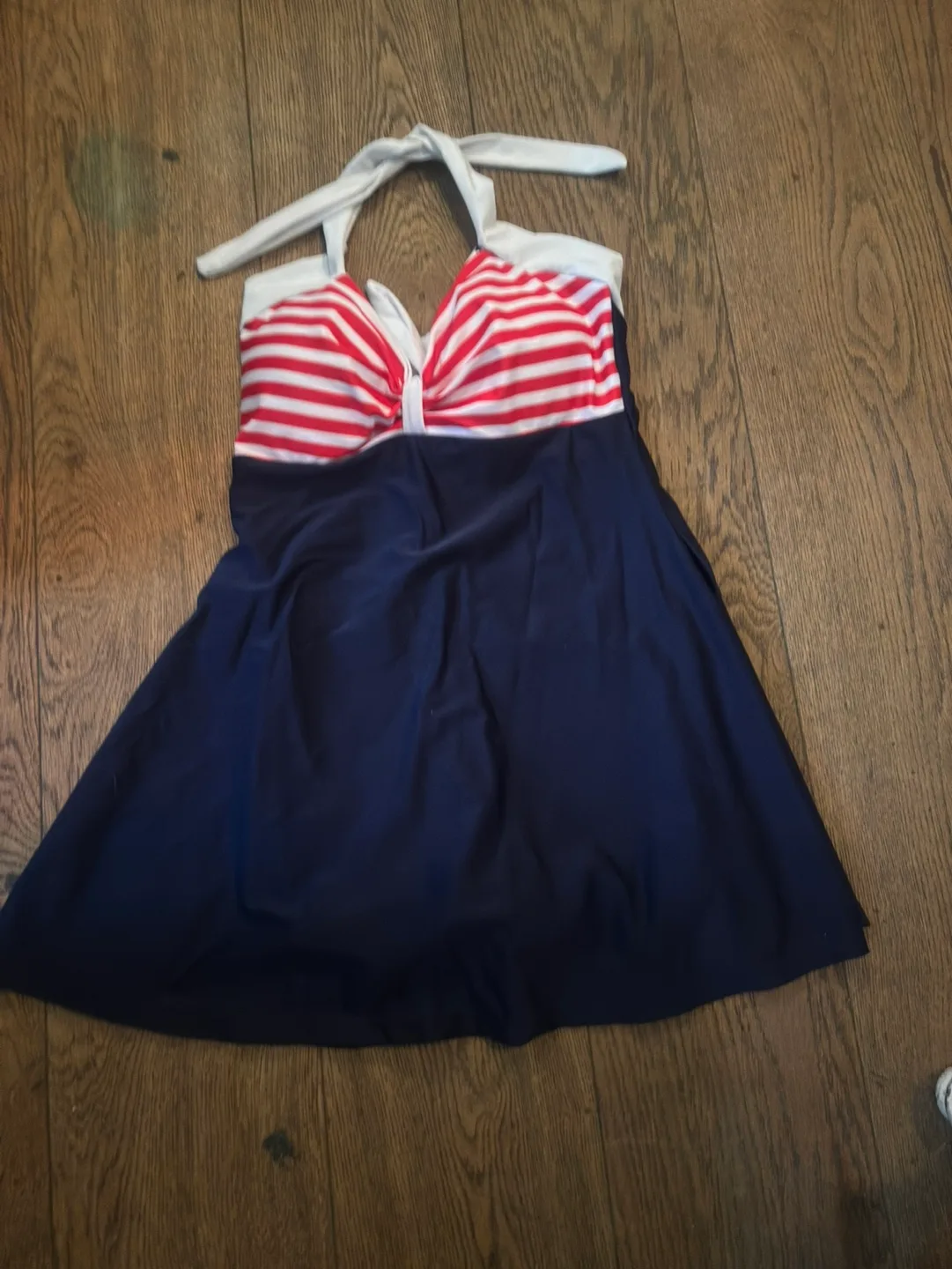 Sailor Women's Halter Neck Striped Swimsuit dress thumbnail