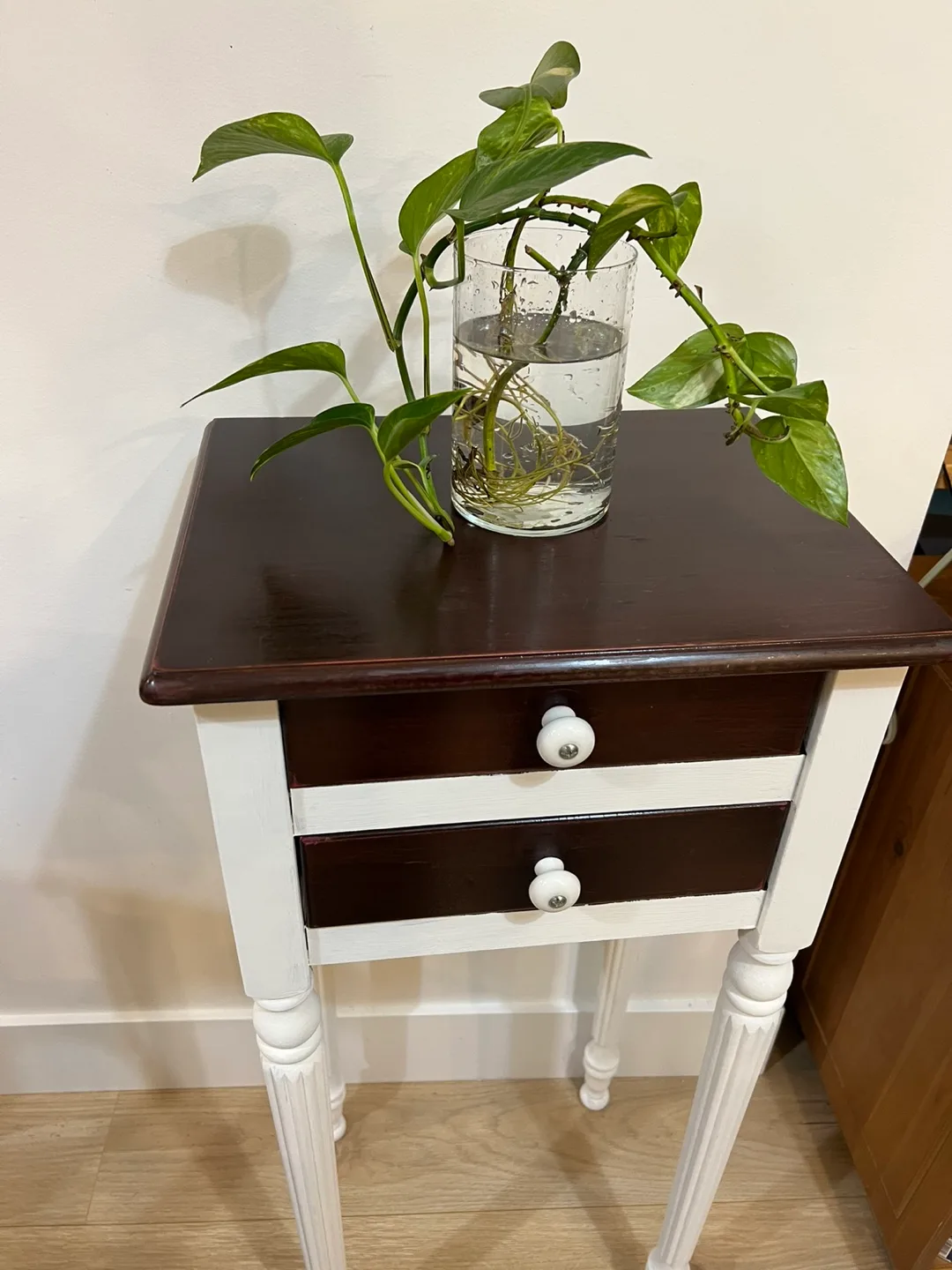 Tall End Table, Farmhouse design, 2-drawers image indicator(2)