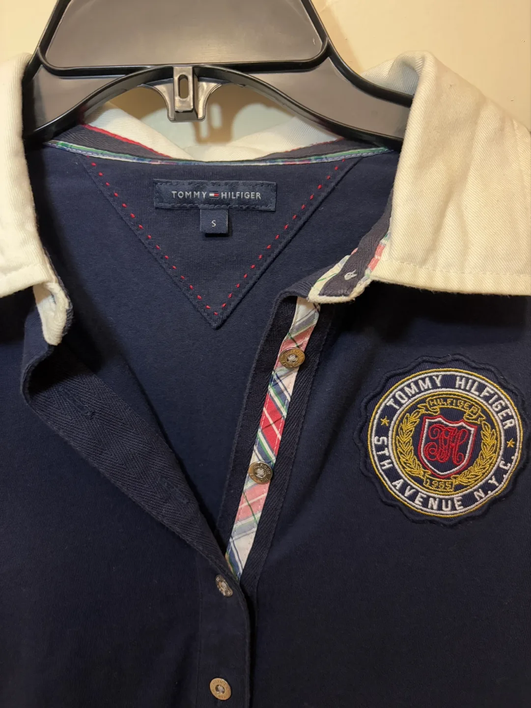 *New* Tommy Hilfiger Collared Long Sleeve Navy Blue - Small image indicator(3)