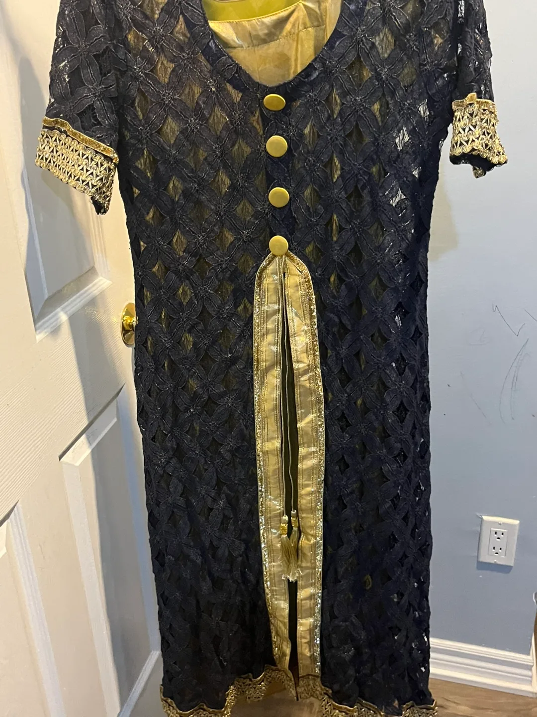 Gorgeous Black and Gold Embroided dress thumbnail