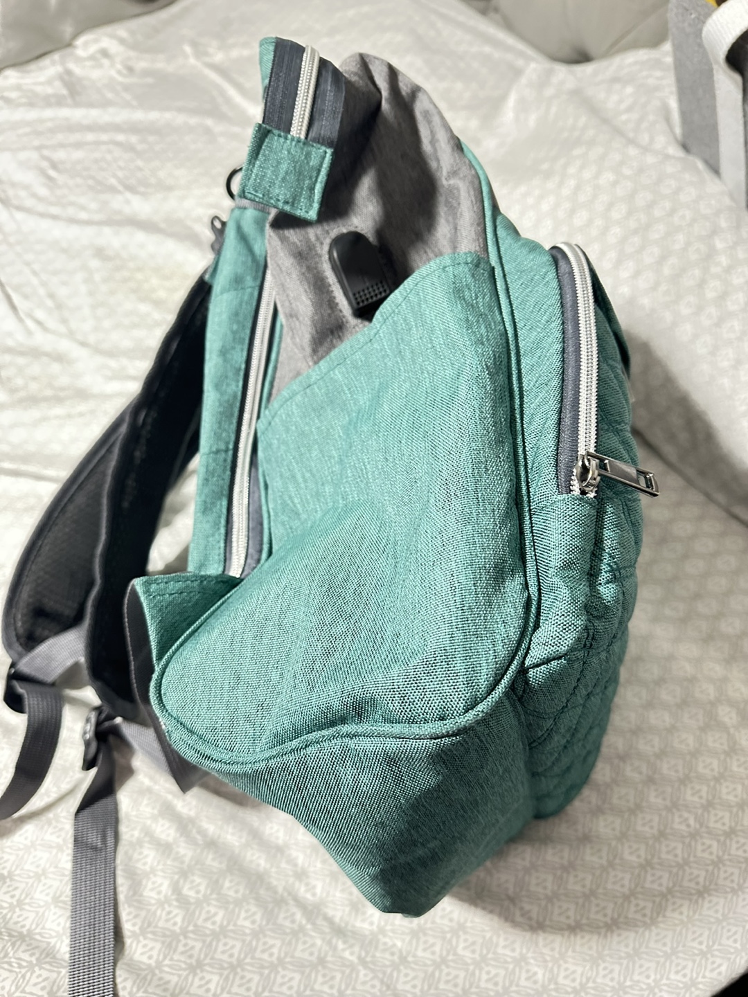 Harry Baby Diaper Bag Backpack - Teal and Grey - photo 2