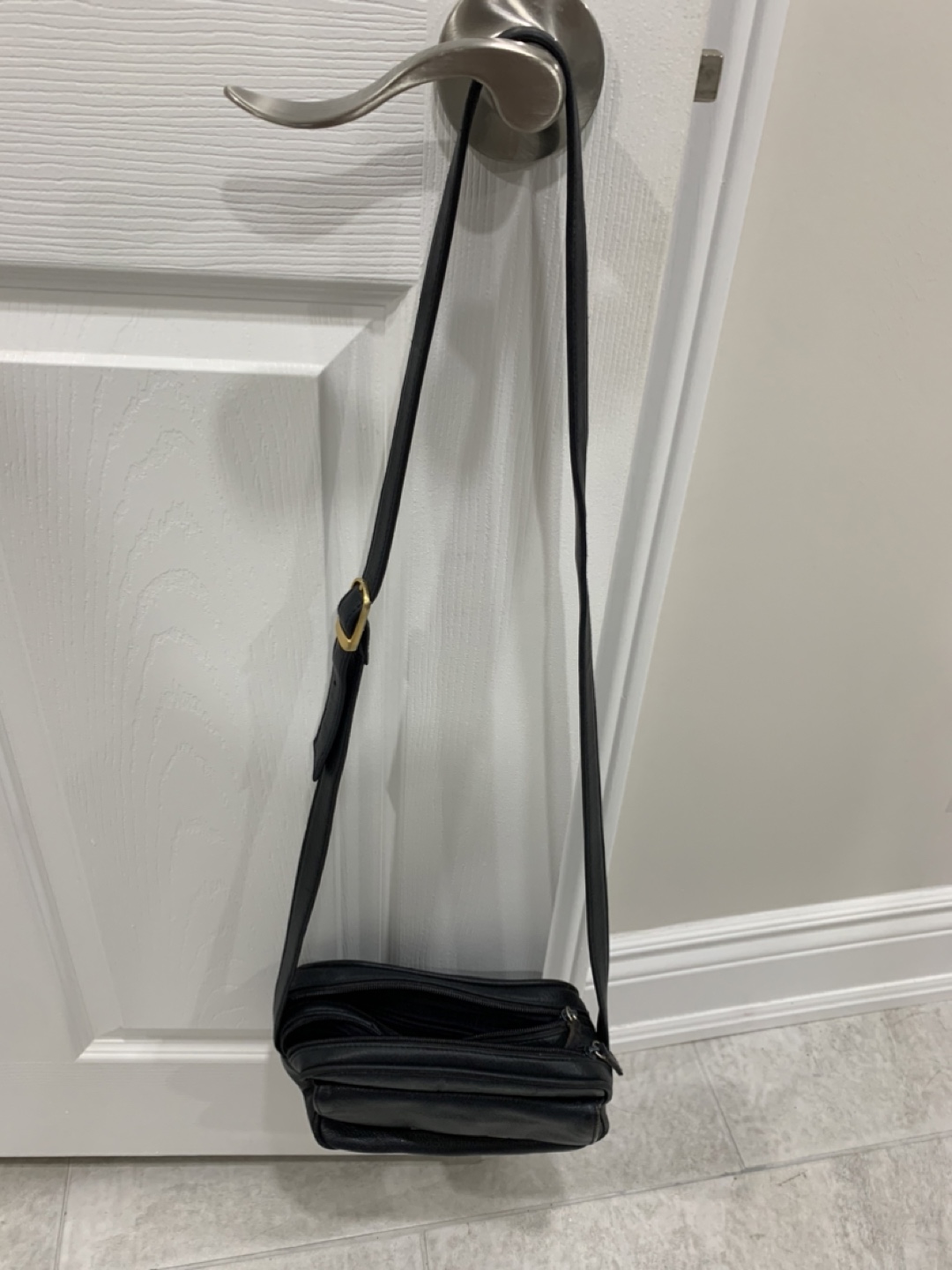 Leather Vintage Black Crossbody Bag