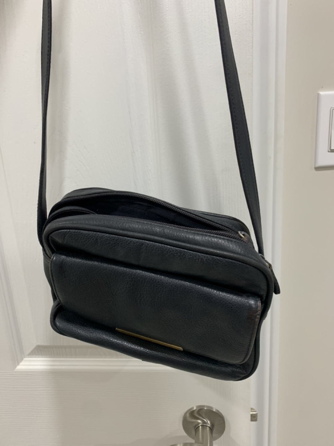 Leather Vintage Black Crossbody Bag - photo 2