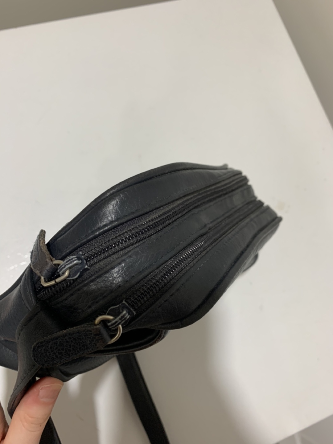 Leather Vintage Black Crossbody Bag - photo 5