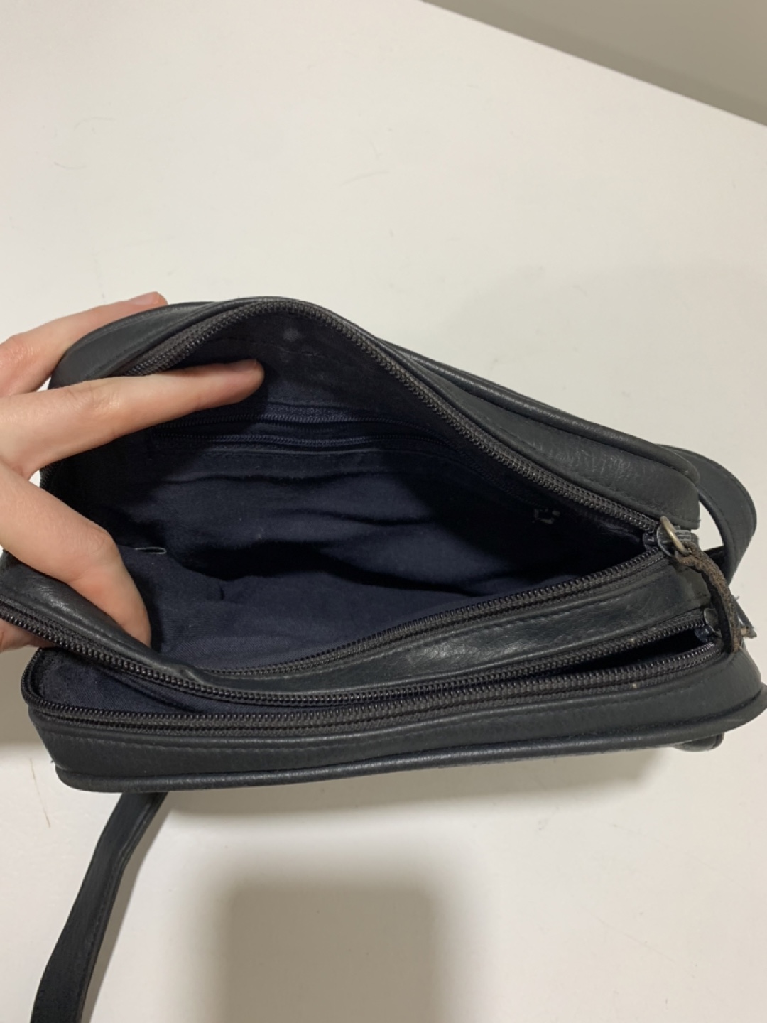 Leather Vintage Black Crossbody Bag - photo 4