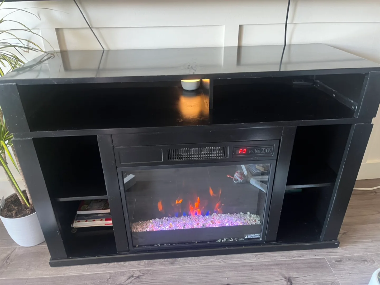 Black Electric Fireplace TV Stand image indicator(2)