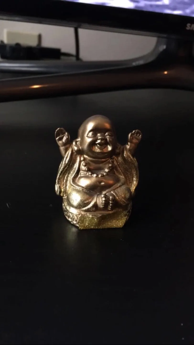 Gold Laughing Buddha Statue Figurine thumbnail